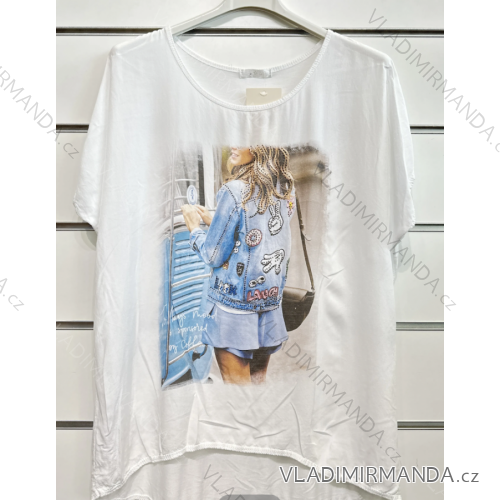 Tričko krátky rukáv dámske (S/M ONE SIZE) TALIANSKA MÓDA IMPSH2315022D