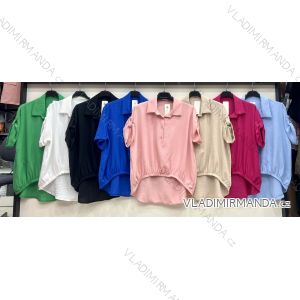 Tunika košeľová krátky rukáv dámska (S/M ONE SIZE) TALIANSKA MÓDA IMWB23151