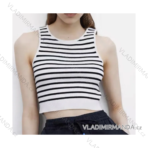 Top croptop bez rukávu dámsky prúžok (S/M ONE SIZE) TALIANSKA MÓDA IMPLP2365260078