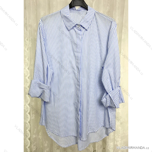 Košeľa dlhý rukáv dámska prúžok (S/M ONE SIZE) TALIANSKA MÓDA IMPLP2350320155