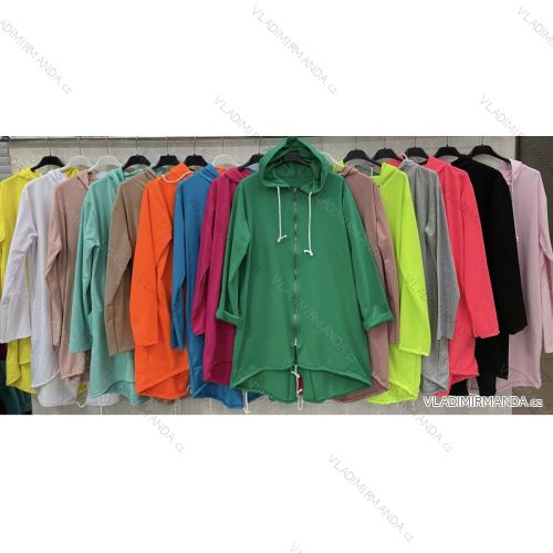 Mikina oversize na zips s kapucňou dlhý rukáv dámska (S/M ONE SIZE) TALIANSKA MÓDA IMWGS231291