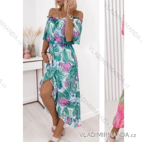 Šaty letné šifónové carmen krátky rukáv dámske nadrozmer (XL/2XL ONE SIZE) TALIANSKA MÓDA IMWGM231306