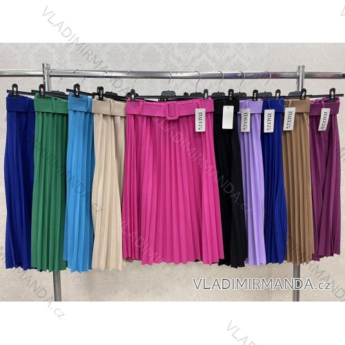 Sukňa skladaná stredne dlhá s opaskom dámska (S/M ONE SIZE) TALIANSKA MÓDA IMWGK231323