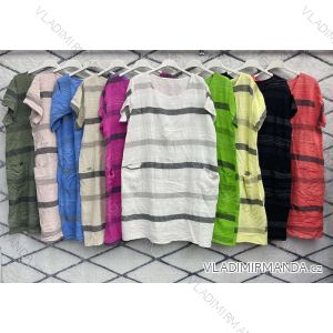 Šaty bavlnené krátky rukáv dámske nadrozmer (XL/2XL ONE SIZE) TALIANSKA MÓDA IMWD2313335