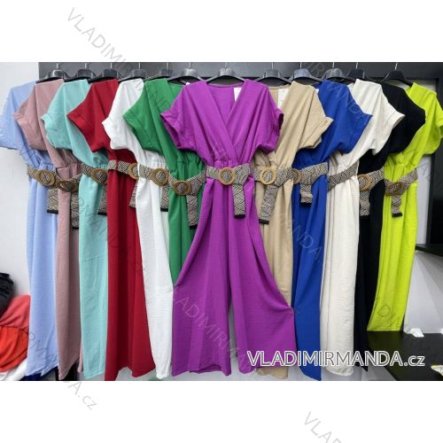 Overal dlhý s opaskom krátky rukáv dámske (S/M ONE SIZE) TALIANSKA MÓDA IMWC231353