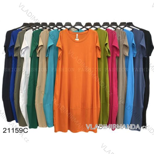 Šaty oversize krátky rukáv dámske nadrozmer (2XL/3XL ONE SIZE) TALIANSKA MÓDA IMWT2321159C