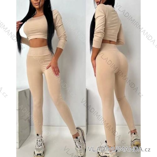 Súprava riadková legíny dlhom top dlhý rukáv dámska (S/M ONE SIZE) TALIANSKA MÓDA IMWE231380