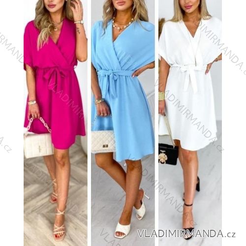 Šaty letné elegantný krátky rukáv dámske (S/M ONE SIZE) TALIANSKA MÓDA IMWGS231439