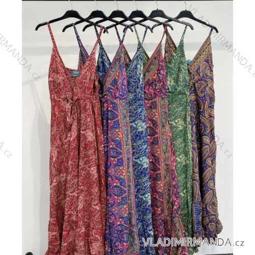 Šaty dlhé letné na ramienka dámske (S/M ONE SIZE) TALIANSKA MÓDA IMPMD2320192M