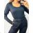 Tričko dlhý rukáv dámske (S/M ONE SIZE) TALIANSKA MÓDA IMWB23070/DU S/M biela