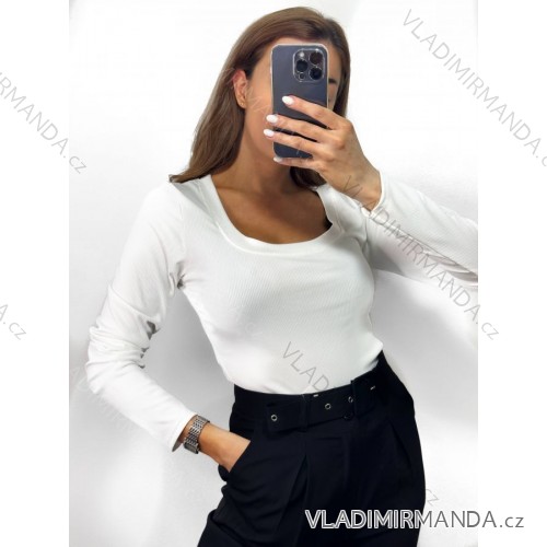 Tričko dlhý rukáv dámske (S/M ONE SIZE) TALIANSKA MÓDA IMWB23070/DU S/M biela