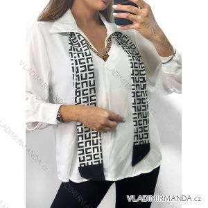 Tunika/blúzka košeľová dlhý rukáv dámska (S/M ONE SIZE) TALIANSKA MÓDA IMPGM2323110