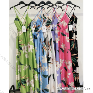Šaty dlhé letné na ramienka dámske (S/M ONE SIZE) TALIANSKA MÓDA IMPMD237580/6098