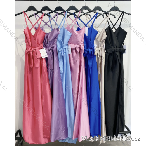 Šaty dlhé letné elegantní na ramienka dámske (S/M ONE SIZE) TALIANSKA MÓDA IMPMD2312899p