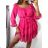 Šaty carmen šifon letné 3/4 dlhý rukáv dámske (S/M ONE SIZE) TALIANSKA MÓDA IMW230931