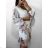 Šaty elegantný dlhý rukáv dámske (S/M ONE SIZE) TALIANSKA MÓDA IMWGS23369