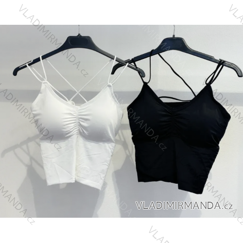 Top croptop na ramienka dámsky (S/M ONE SIZE) TALIANSKA MÓDA IMPMD23126