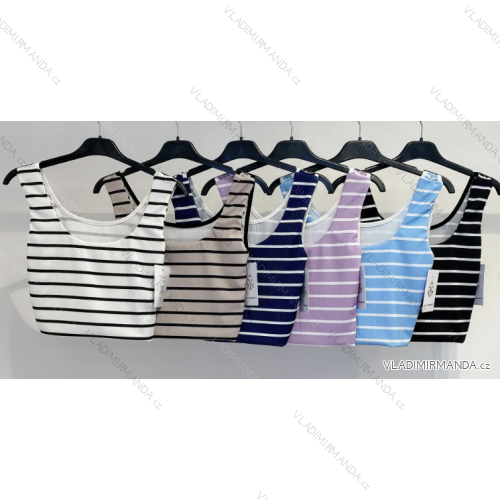 Top croptop na ramienka dámsky prúžok (S/M ONE SIZE) TALIANSKA MÓDA IMPMD2323983