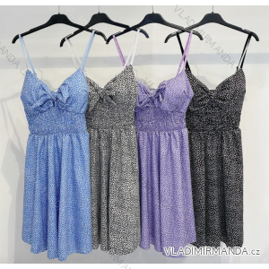 Šaty letné na ramienka dámske (S/M ONE SIZE) TALIANSKA MÓDA IMPMD238749