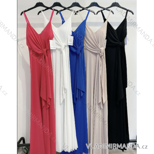 Šaty dlhé elegantné na ramienka dámske (S/M ONE SIZE) TALIANSKA MÓDA IMPMD2325061
