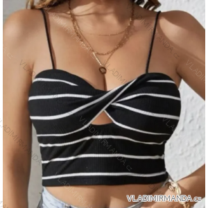 Top croptop na ramienka dámsky prúžok (S/M ONE SIZE) TALIANSKA MÓDA IMPMD2324009