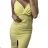 Šaty mini letné na ramienka dámske (S/M/L ONE SIZE) TALIANSKA MÓDA IMD22376/DR žltá