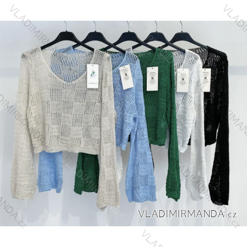 Sveter tenký dlhý rukáv dámske (S/M ONE SIZE) TALIANSKA MÓDA IMPMD233999