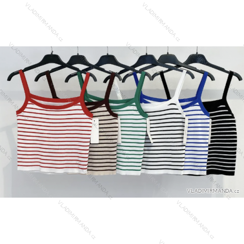 Top croptop na ramienka dámsky prúžok (S/M ONE SIZE) TALIANSKA MÓDA IMPMD231218c