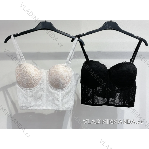Top croptop čipkový na ramienka dámsky (S/M ONE SIZE) TALIANSKA MÓDA IMPMD23025a