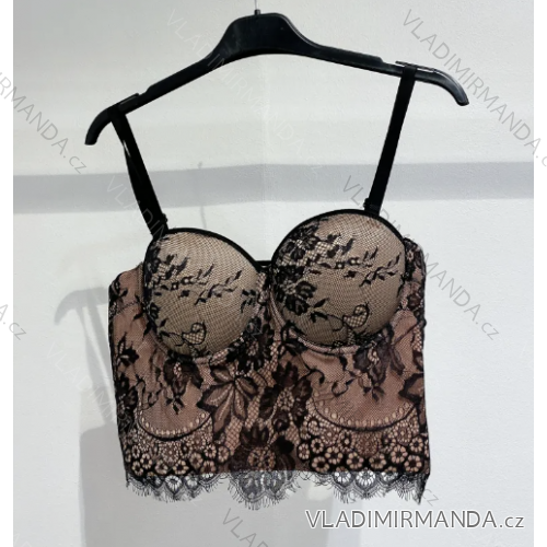 Top croptop krajkový na ramienka dámsky (S/M ONE SIZE) TALIANSKA MÓDA IMPMD23024/813
