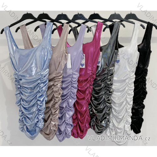 Šaty elegantné na ramienka dámske (S/M ONE SIZE) TALIANSKA MÓDA IMPMD234852b