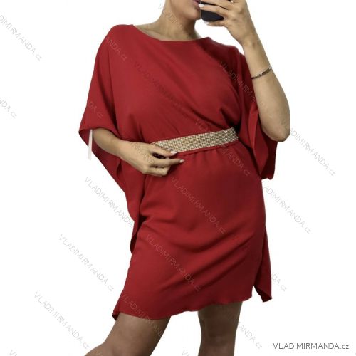 Šaty letné motýlikové s opaskom krátky rukáv dámske (S/M/L ONE SIZE) TALIANSKA MÓDA IM423MOTYL/DU