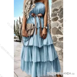 Šaty dlhé letné elegantný carmen bez rukávov dámske (S/M ONE SIZE) TALIANSKA MÓDA IMPMD235027j