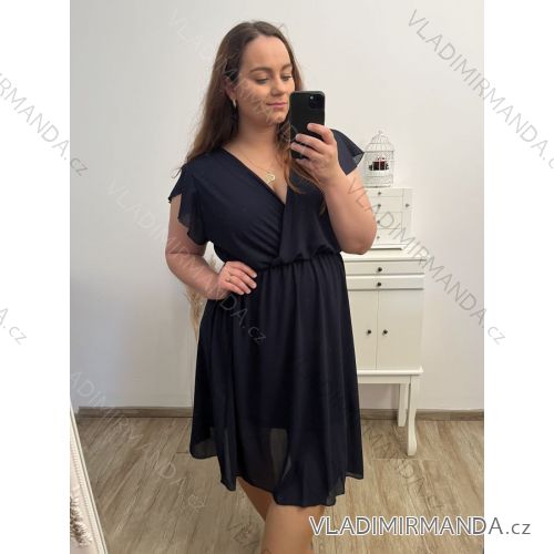 Šaty krátky rukáv dámske nadrozmer (XL/2XL/3XL ONE SIZE) TALIANSKA MóDA IM423ANTONIA