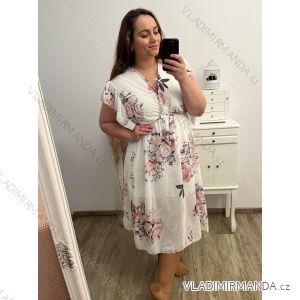 Šaty šifónové krátky rukáv dámske nadrozmer (XL/2XL ONE SIZE) TALIANSKA MÓDA IMWGM231263