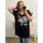 Tunika krátky rukáv dámska nadrozmer (3XL/4XL/5XLONE SIZE) TALIANSKA MóDA IM423PLANT/DU 4XL / 5XL čierna