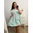 Šaty voľnočasové letné krátky rukáv dámske nadrozměr (XL/2XL/3XL ONE SIZE) TALIANSKA MóDA IMC23STEFFI/DU XL/2XL svetlo modrá