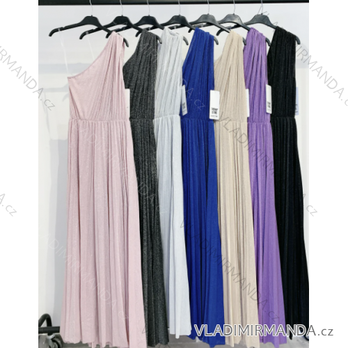 Šaty dlhé elegantné skladané bez rukávov dámske (S/M ONE SIZE) TALIANSKA MÓDA IMPMD2322680