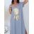Šaty letné dlhé maxi krátky rukáv dámske (S/M ONE SIZE) TALIANSKA MÓDA IMM23M20835