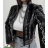 Bunda koženková dlhý rukáv dámska (S/M ONE SIZE) TALIANSKA MÓDA IMPMD23228093