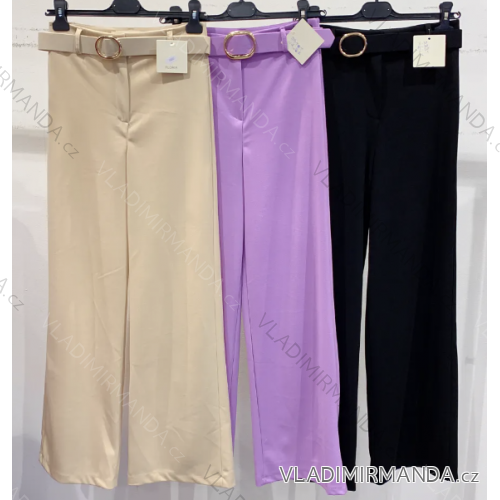 Nohavice dlhé s opaskom dámske (S/M ONE SIZE) TALIANSKA MÓDA IMPMD2318890