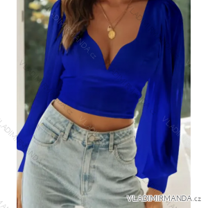 Top croptop dlhý rukáv dámsky (S/M ONE SIZE) TALIANSKA MÓDA IMPMD2313713a