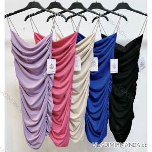 Šaty elegantné na ramienka dámske (S/M ONE SIZE) TALIANSKA MÓDA IMPMD232955k