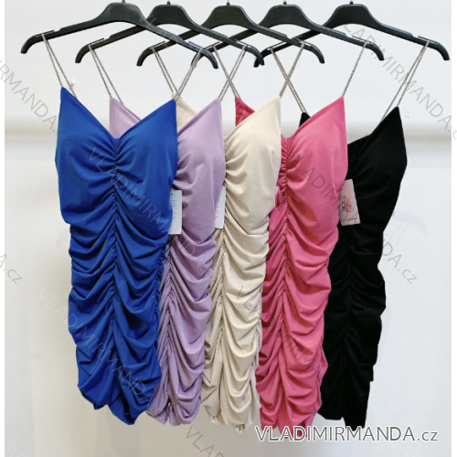 Šaty elegantné na ramienka dámske (S/M ONE SIZE) TALIANSKA MÓDA IMPMD232977a