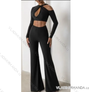 Súprava nohavice dlhé a croptop dlhý rukáv dámska (S/M ONE SIZE) TALIANSKA MÓDA IMPMD2326732/26733