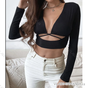 Top croptop dlhý rukáv dámsky (S/M ONE SIZE) TALIANSKA MÓDA IMPMD2323849