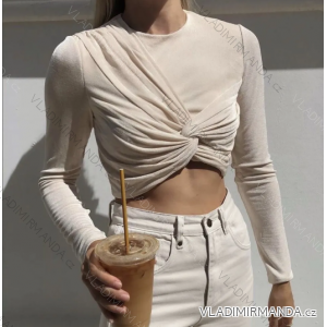 Top croptop dlhý rukáv dámsky (S/M ONE SIZE) TALIANSKA MÓDA IMPMD2321366a