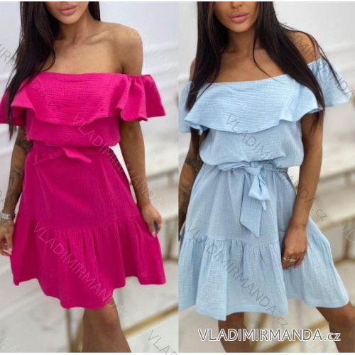 Šaty letné mušelínové carmen dámske (S/M ONE SIZE) TALIANSKA MÓDA IMWY23100