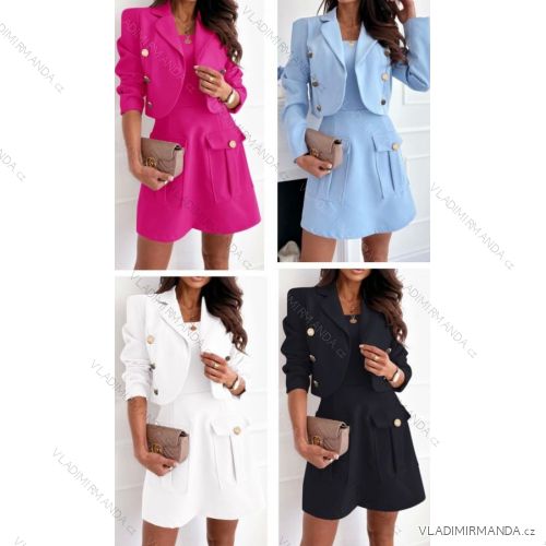 Šaty letné elegantné bez rukávu so sakom dámske (S/M ONE SIZE) TALIANSKA MÓDA IMWB23315