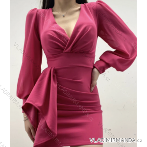 Šaty elegantný dlhý rukáv dámske (S/M ONE SIZE) TALIANSKA MÓDA IMPMD2326766